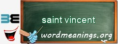 WordMeaning blackboard for saint vincent